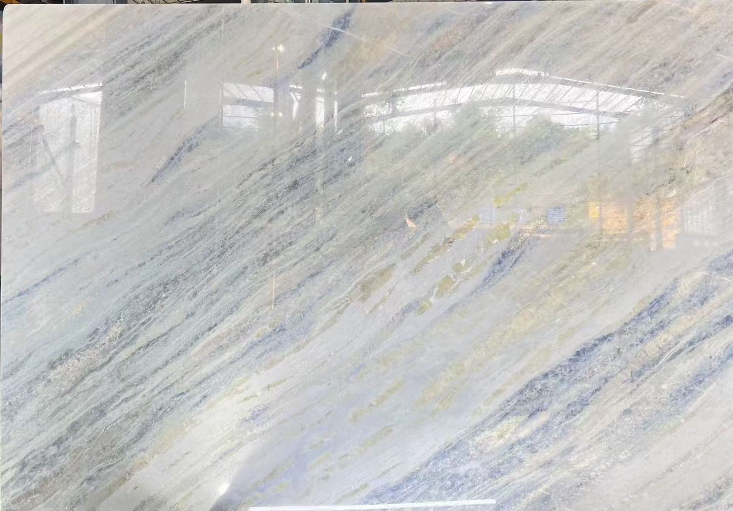 Light grey and blue natural stone full slab