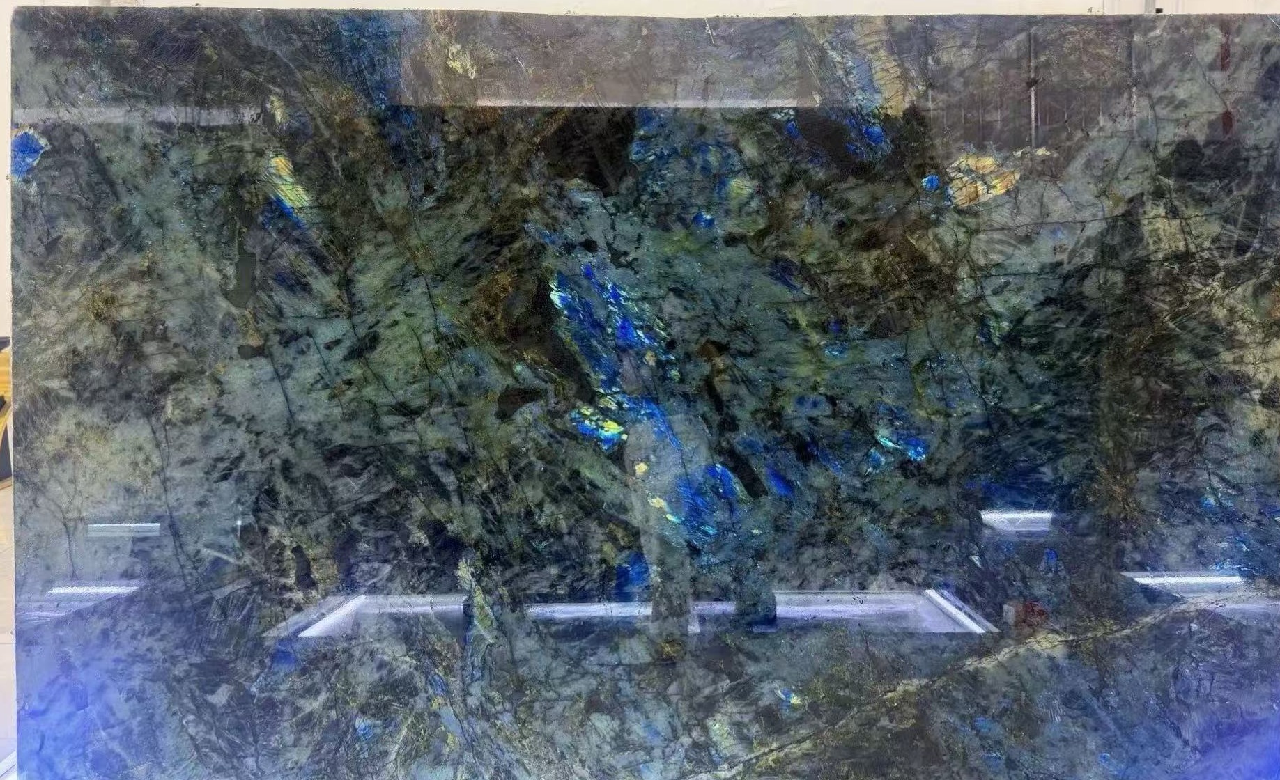 Blue labradorite natural stone slab